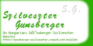 szilveszter gunsberger business card